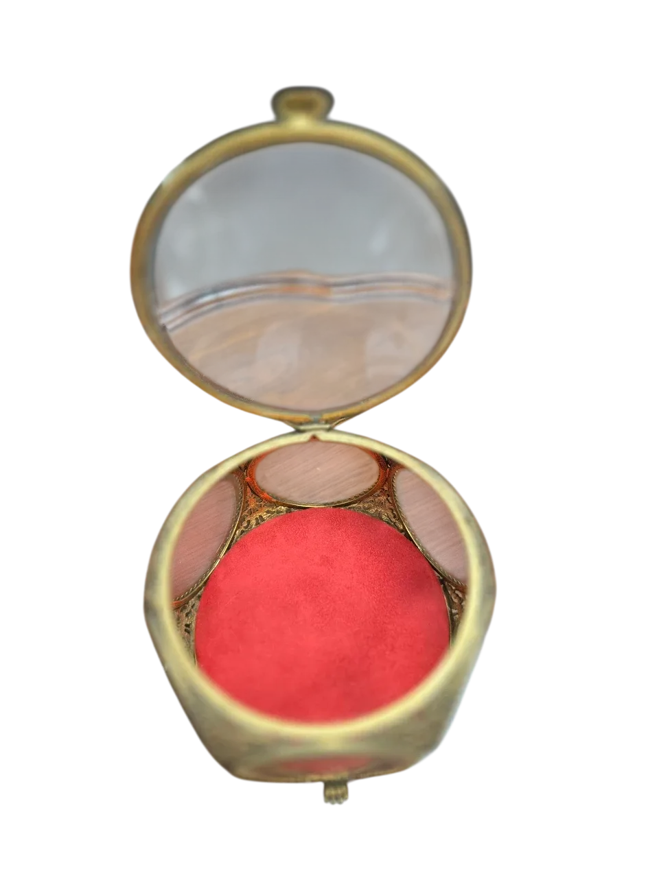 Vintage Glass & Gold Jewelry Trinket Box image indicator(4)