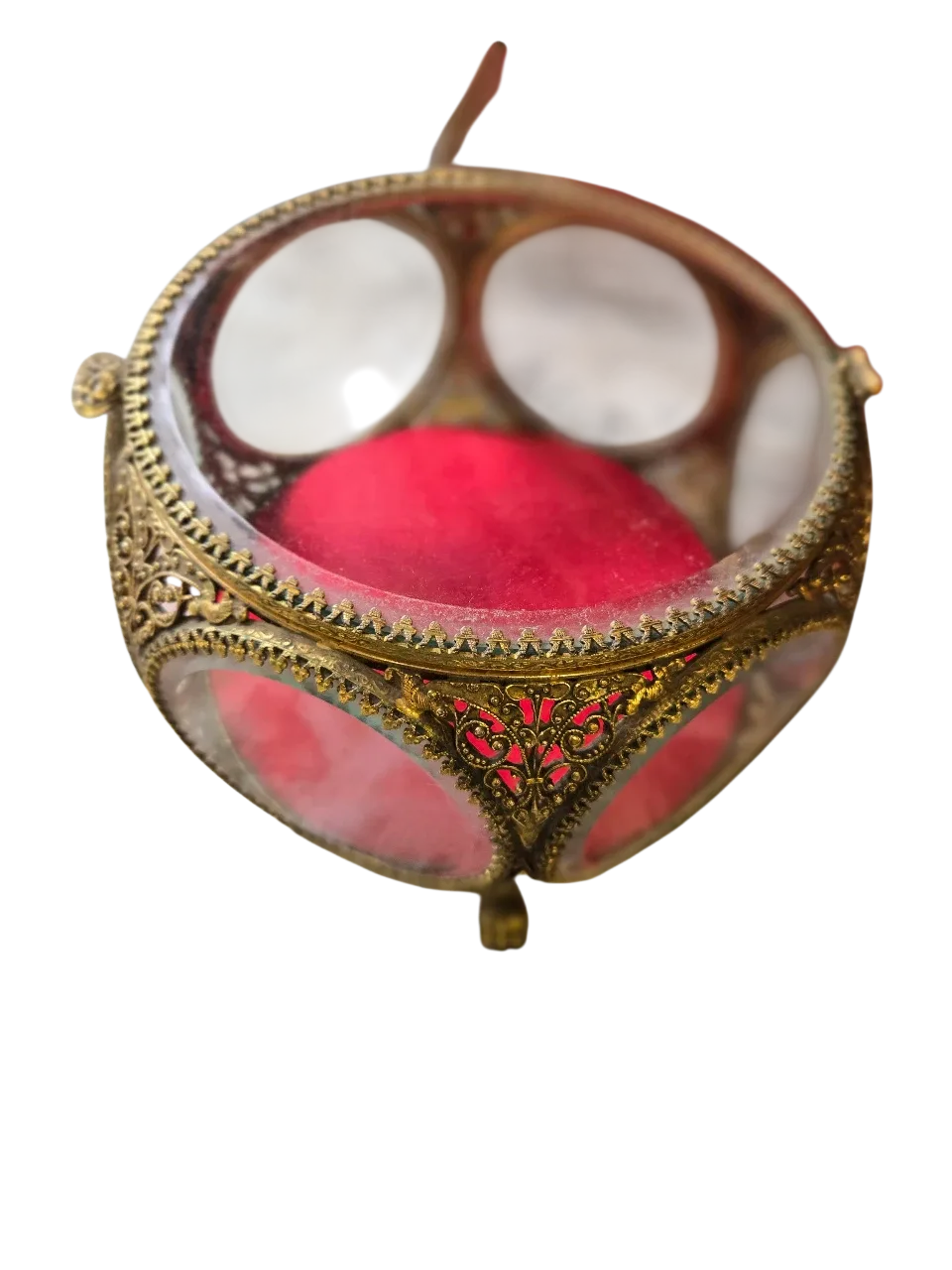 Vintage Glass & Gold Jewelry Trinket Box image indicator(6)