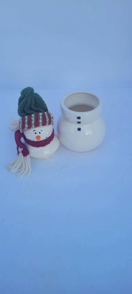 Snowman Jar with Lid, 9 inches tall - photo 2