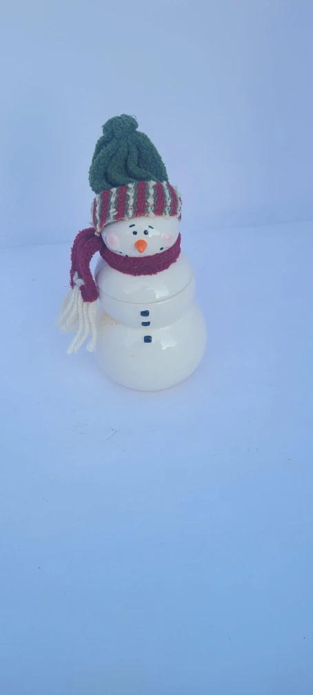 Snowman Jar with Lid, 9 inches tall - photo 3