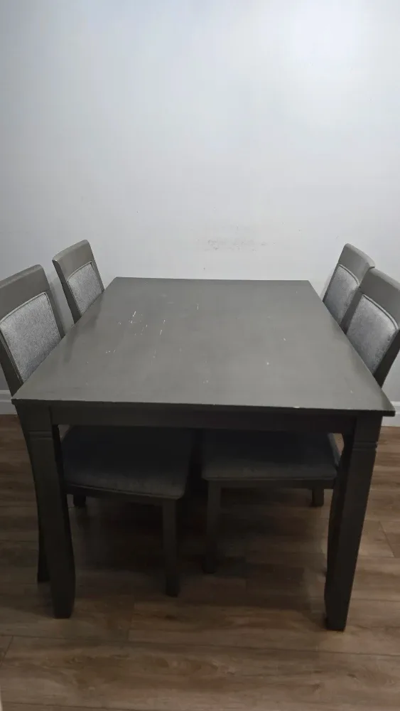 Dining Table with 4 Chairs - Grey