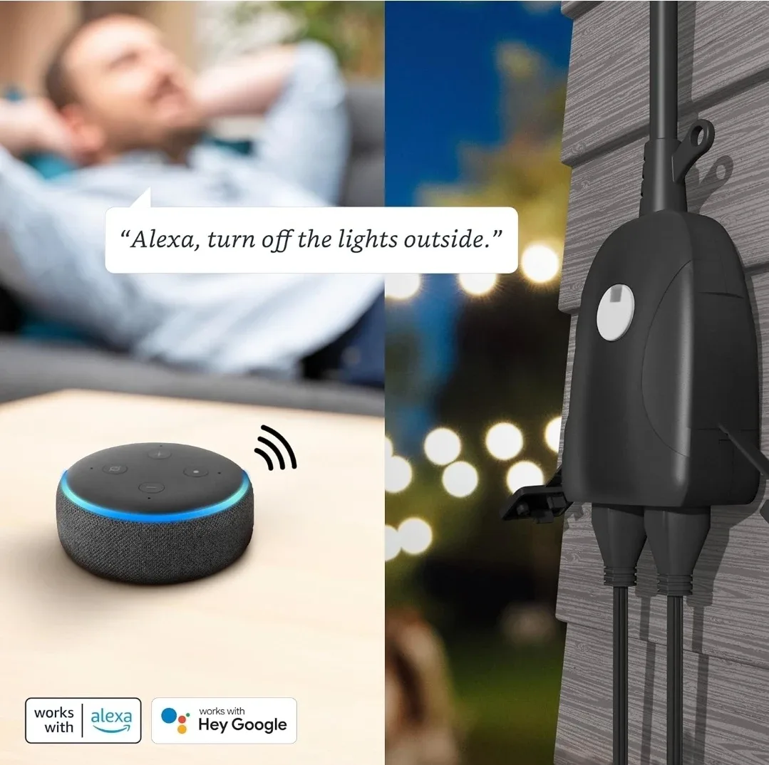 Feit Electric Smart WiFi Dual Outlet Outdoor Plug image indicator(5)