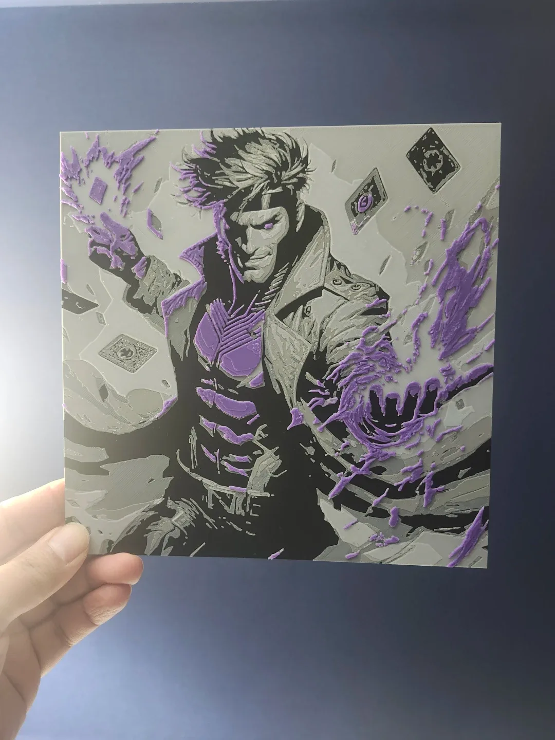 Marvel Rivals Gambit 3D Printed Wall Art