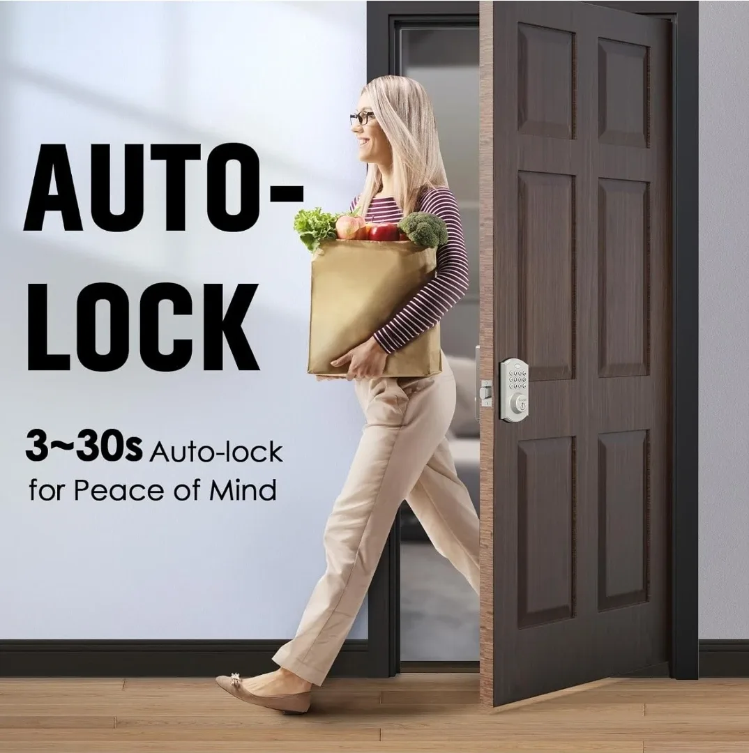 ELAMOR M19 Keyless Entry Door Lock - Sand Nickel image indicator(3)