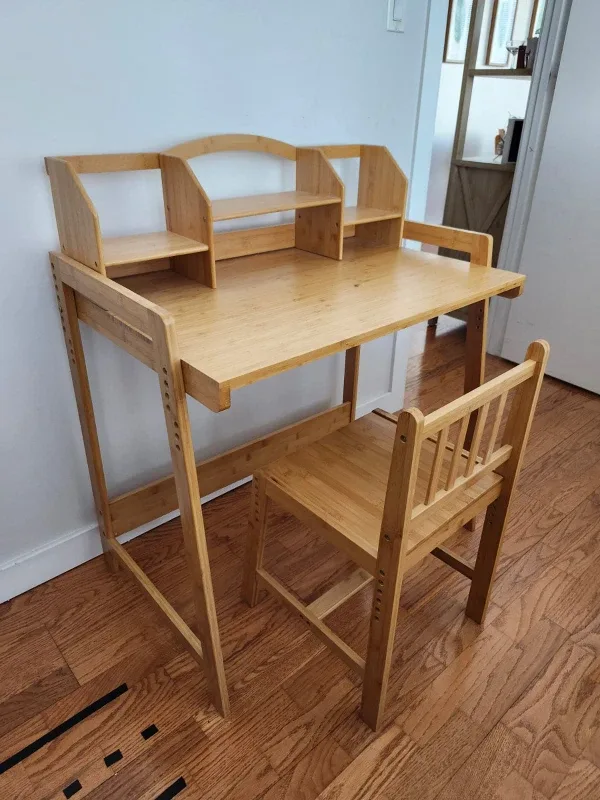 UNICOO Bamboo Height Adjustable Kids Desk and Chair