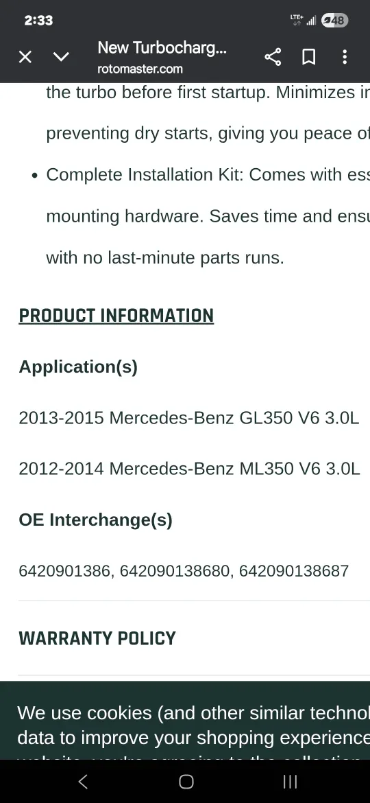 Rotomaster Turbocharger A1200129N for Mercedes Benz image indicator(5)