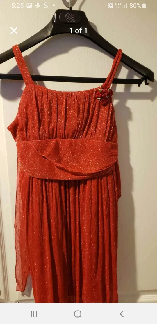Red Lace Dress, Fits 10 to 14 Years Old