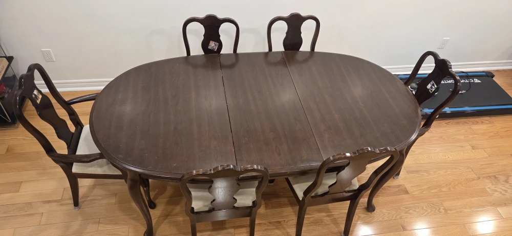 Dining Table Set with 6 Chairs - Brown