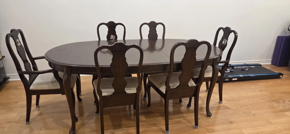 Dining Table Set with 6 Chairs - Brown - photo 2