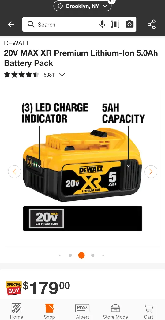 20V Max DeWalt FAST CHARGER + 5AH XR Battery Pack image indicator(3)