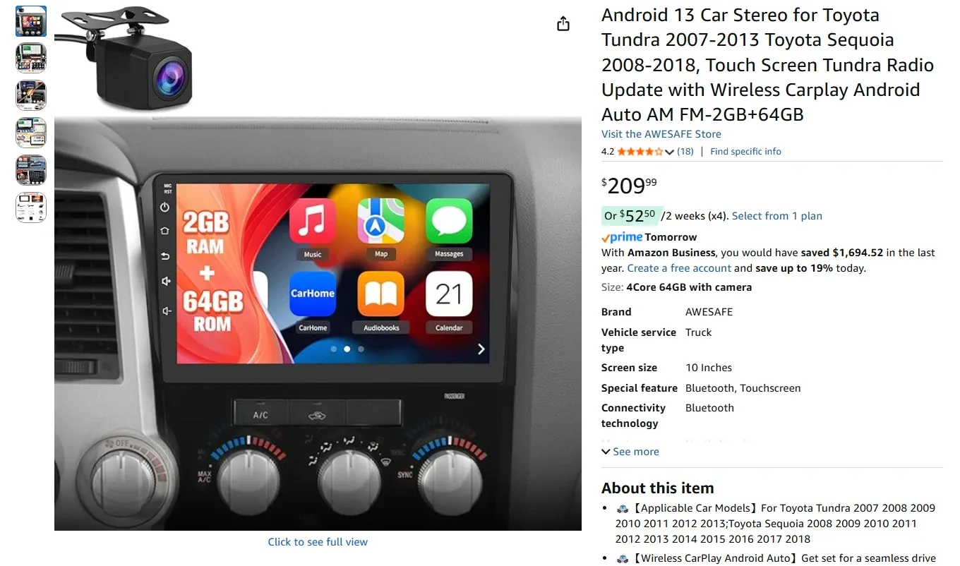 Car Stereo for Toyota Tundra BNIB image indicator(2)