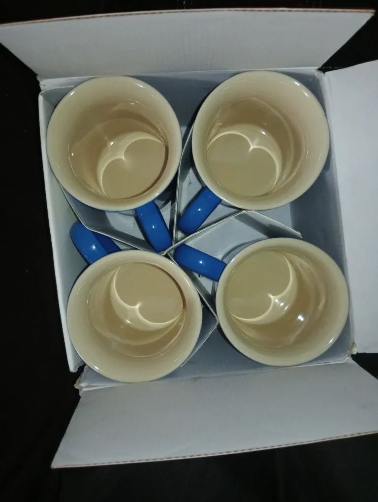 Le Creuset Azure Blue Coffee Mugs (Set of 4)