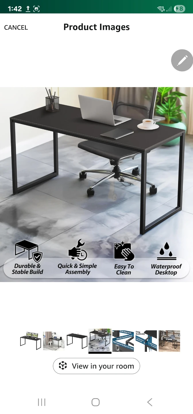 SHW Mission Black Computer Desk (48 inch) - photo 3
