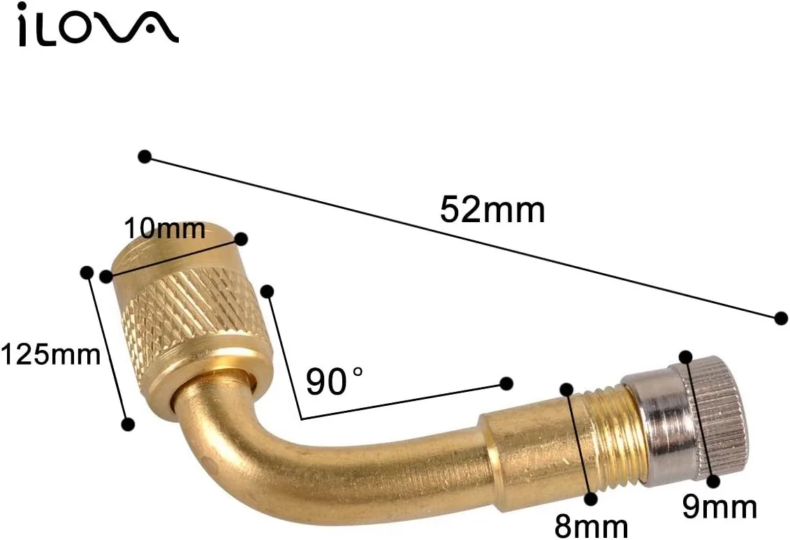 90 Degree Tyre Valve Extension Adaptor for Car Motorcycle image indicator(2)