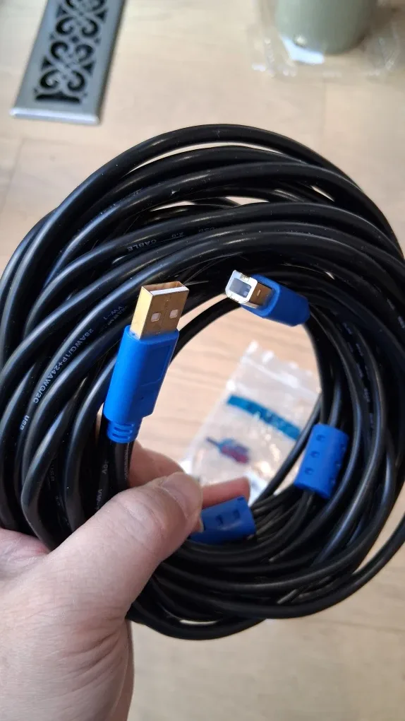 USB A to USB B Printer Cable, 9m Long