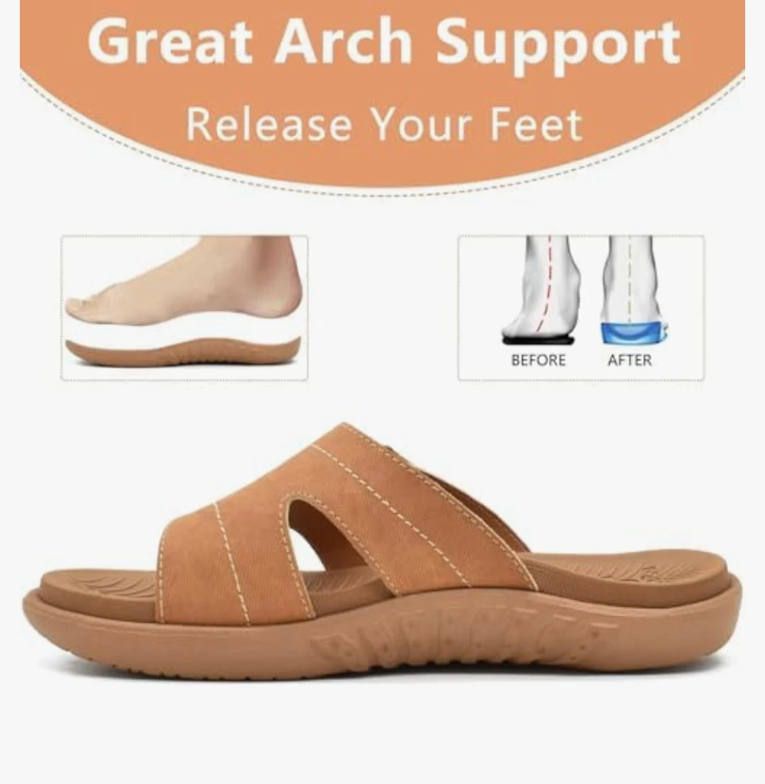 Orthotic Arch Support Leather Sandals - photo 3