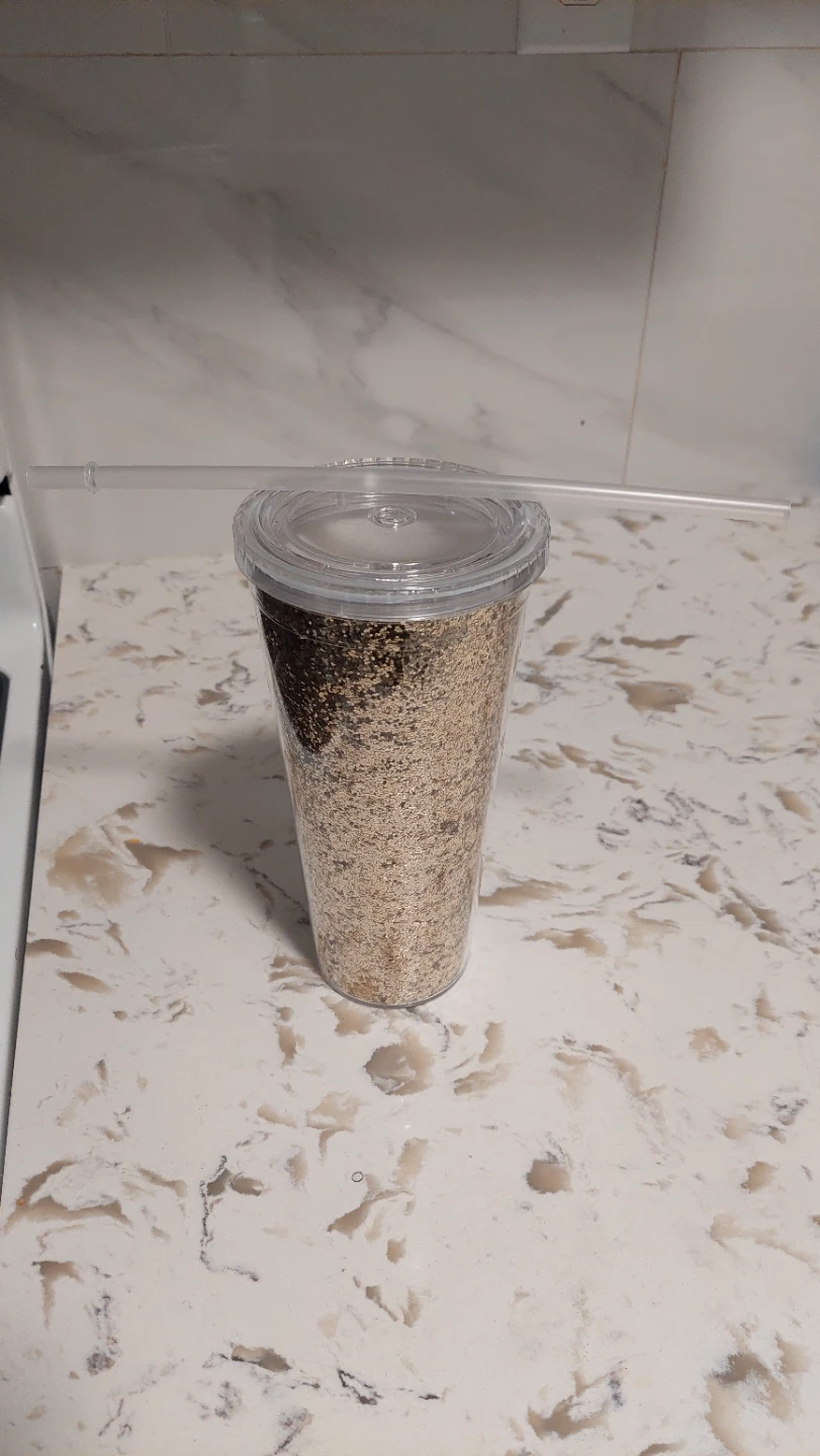 Glitter Tumbler with Lid & Straw - photo 4