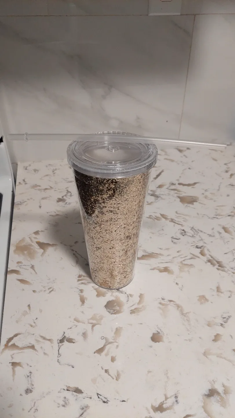 Glitter Tumbler with Lid & Straw image indicator(4)