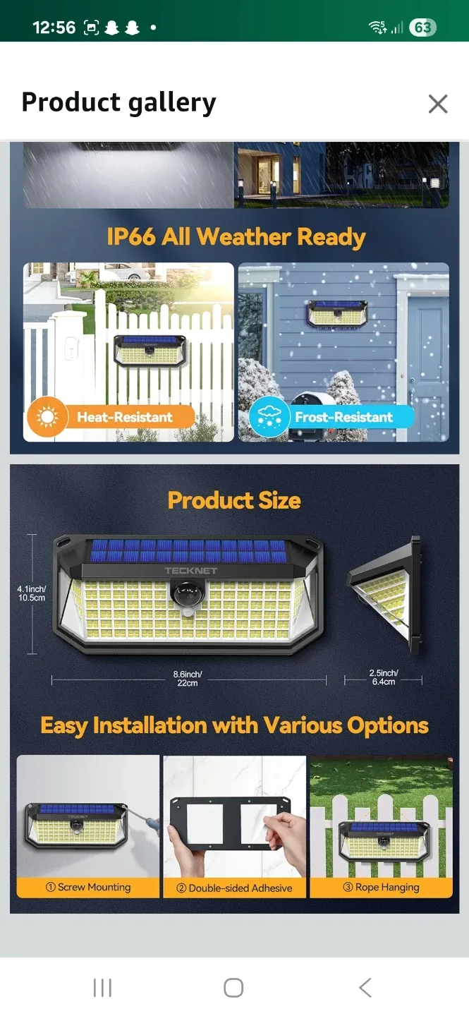 New 2 TECKNET 4200Lm Solar Lights Outdoor image indicator(3)