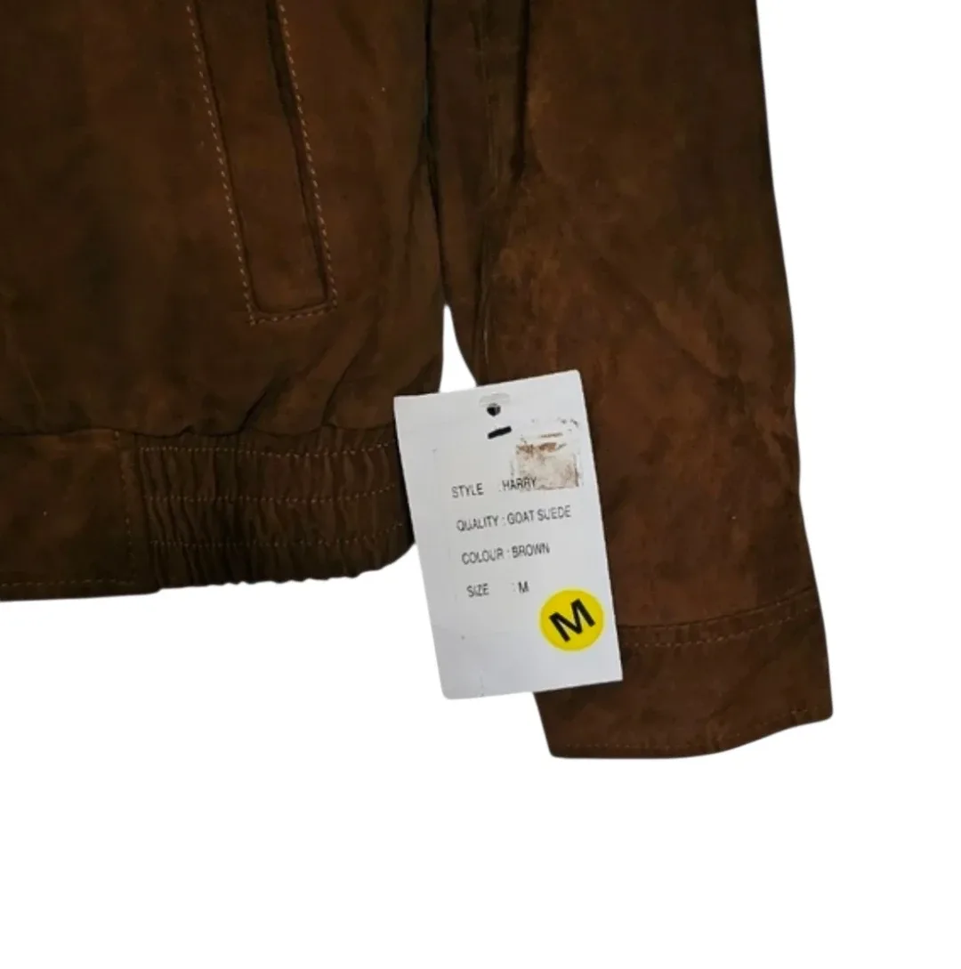 New w Tag Brown Suede Bomber Jacket image indicator(10)