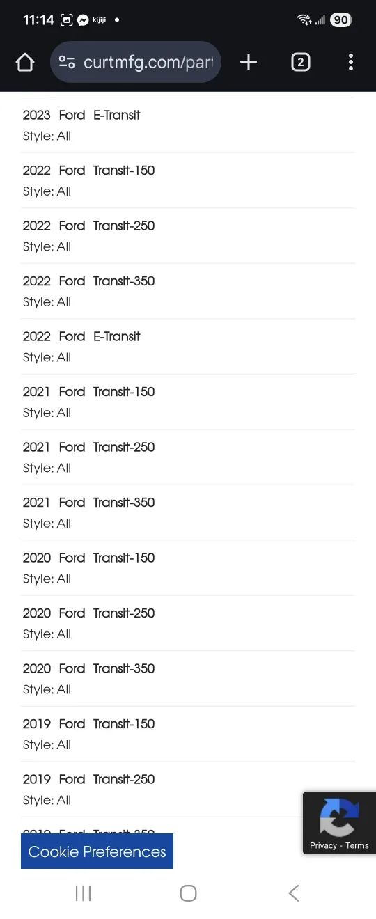 Class 3 Trailer Hitch, 2" Receiver, Select Ford Transit 150, 250 image indicator(8)