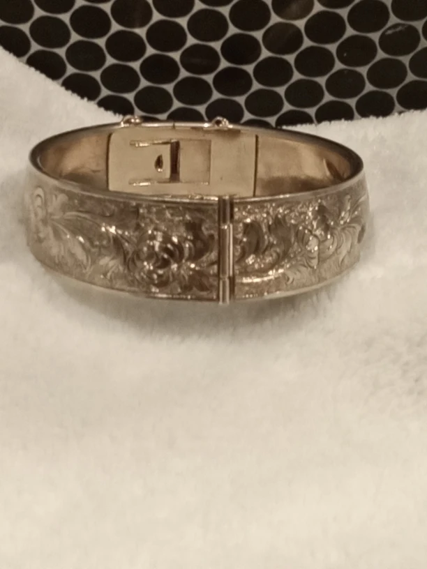 Antique Edwardian Gold Gilt Bangle - photo 5