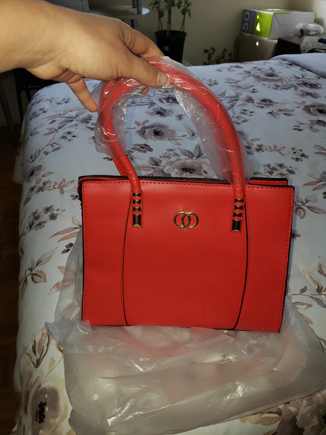 Red Handbag with Matching Wallet