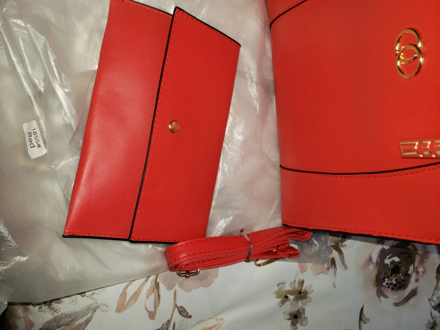 Red Handbag with Matching Wallet - photo 3