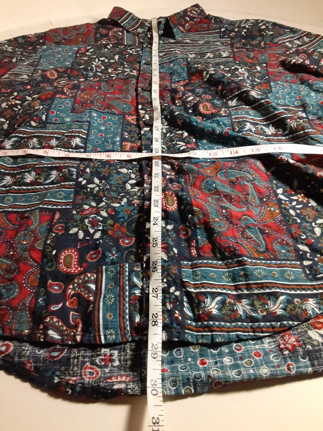 VatPave - Short Sleeve Button-Up Patchwork Shirt | S: XL image indicator(4)