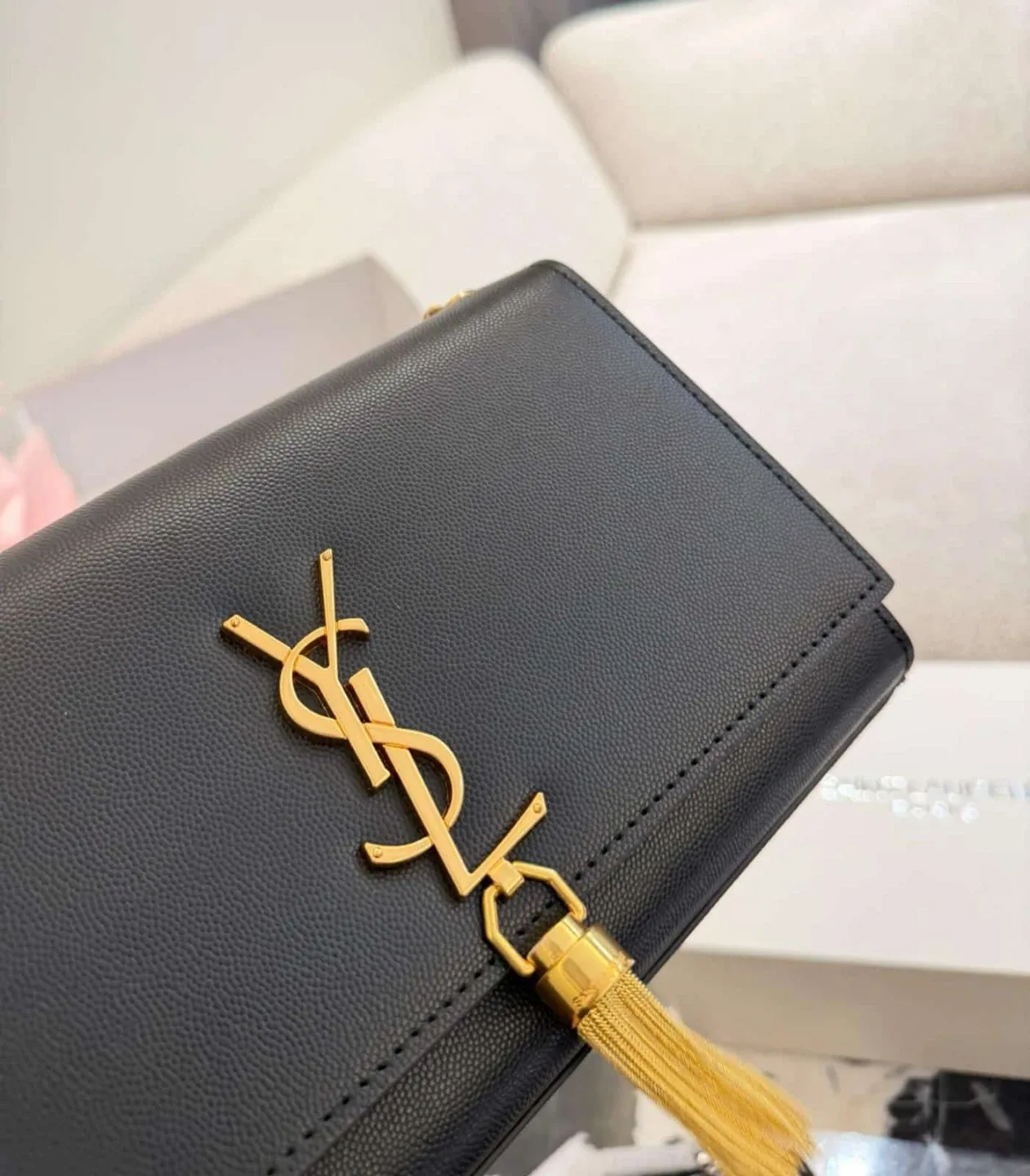 Saint Laurent Cassandre Chain Wallet - Black image indicator(6)