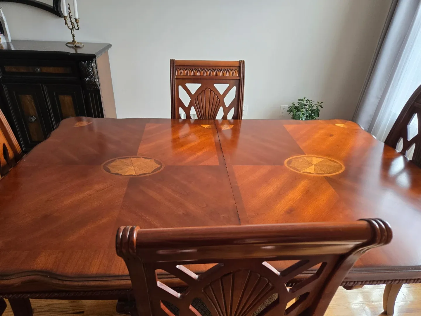 Dining Table with 4 Chairs - Oak Wood image indicator(2)