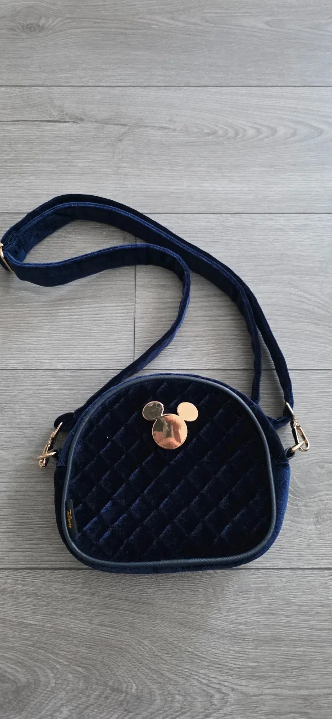 Disney Mickey Mouse Blue Velvet Crossbody Bag thumbnail