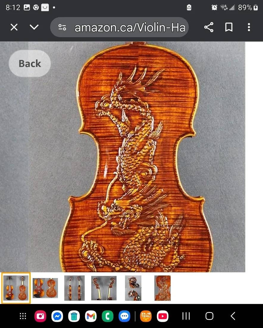 Dragon Hand Carved Violin image indicator(2)