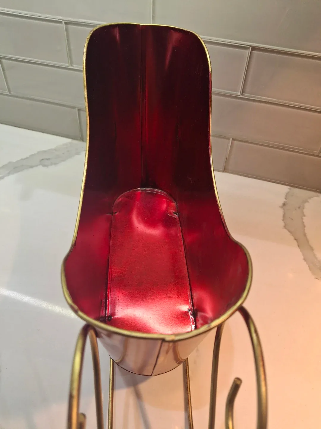 Red & Gold Metal Christmas Sleigh Decoration image indicator(5)