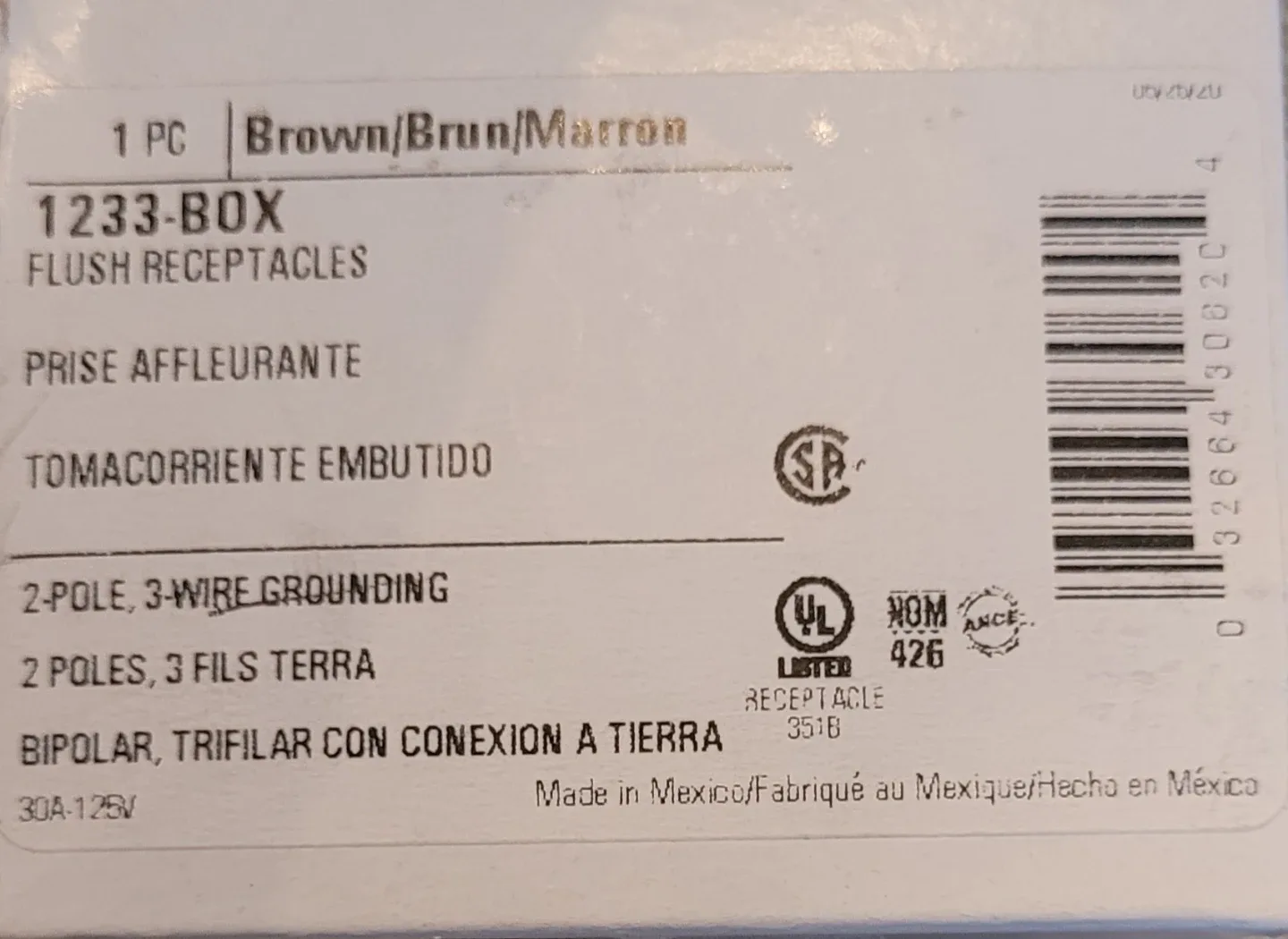 New Leviton 1233-BOX Flush Receptacle 30A 125V image indicator(2)