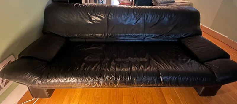 2 Black Leather Couches