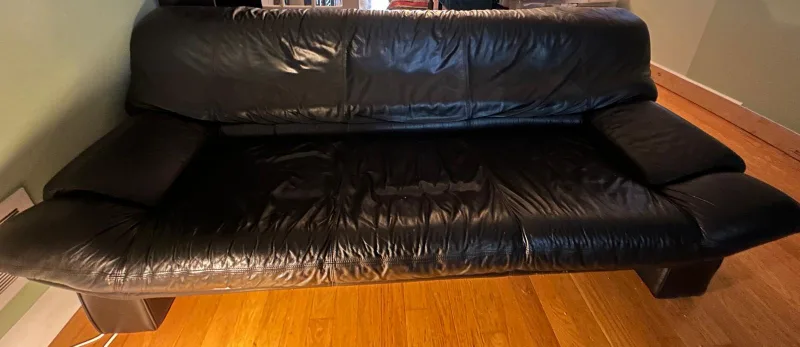 2 Black Leather Couches image indicator(4)