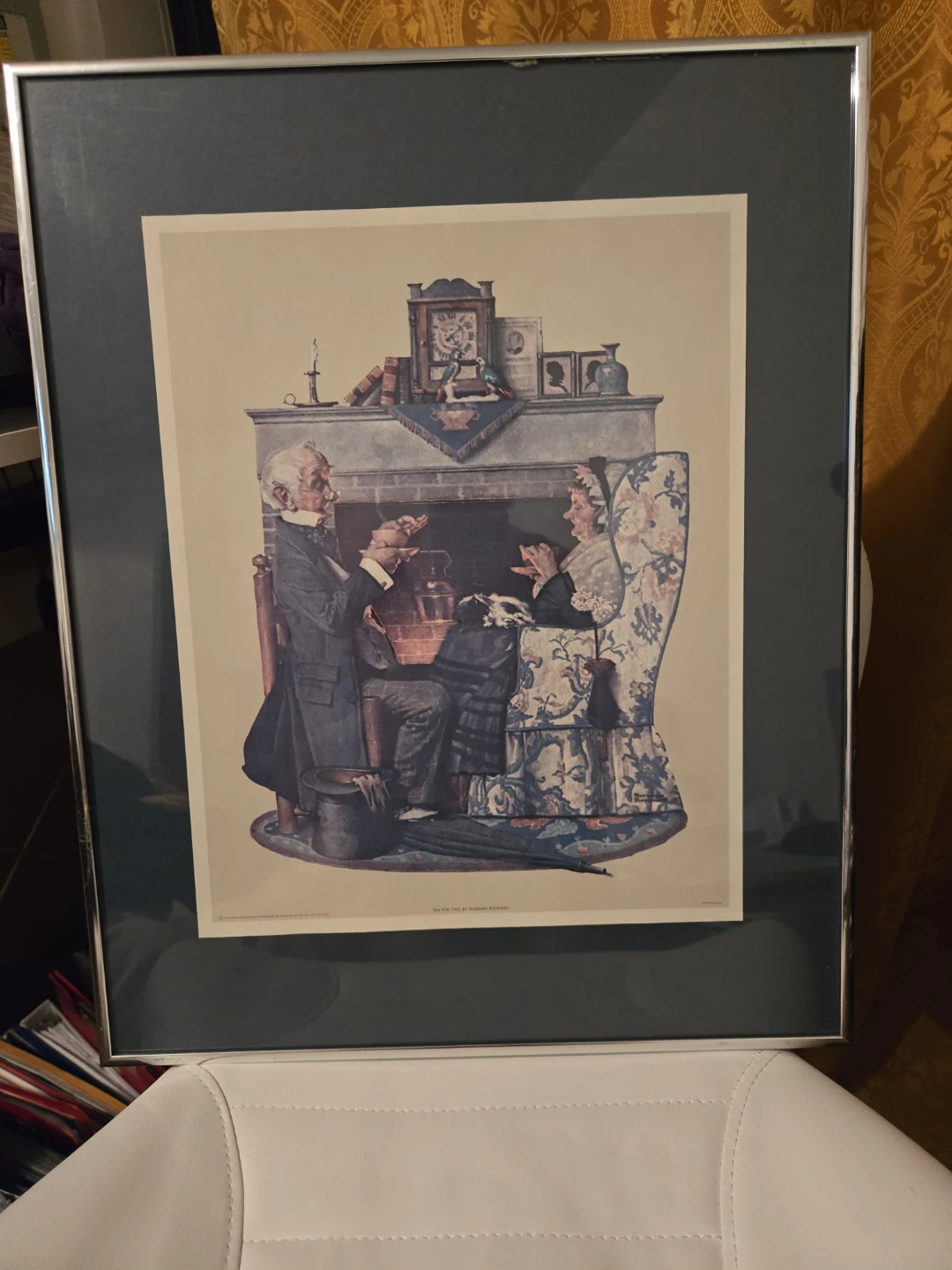 Vintage Framed Collectible Norman Rockwell, 'Tea for Two'