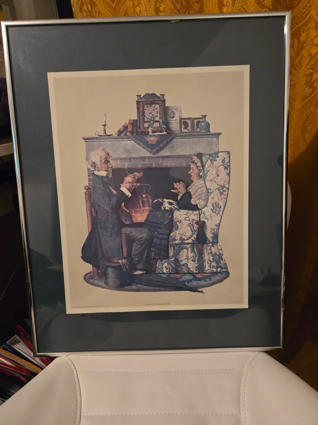 🥕 Vintage Framed Collectible Norman Rockwell, 'Tea for Two'