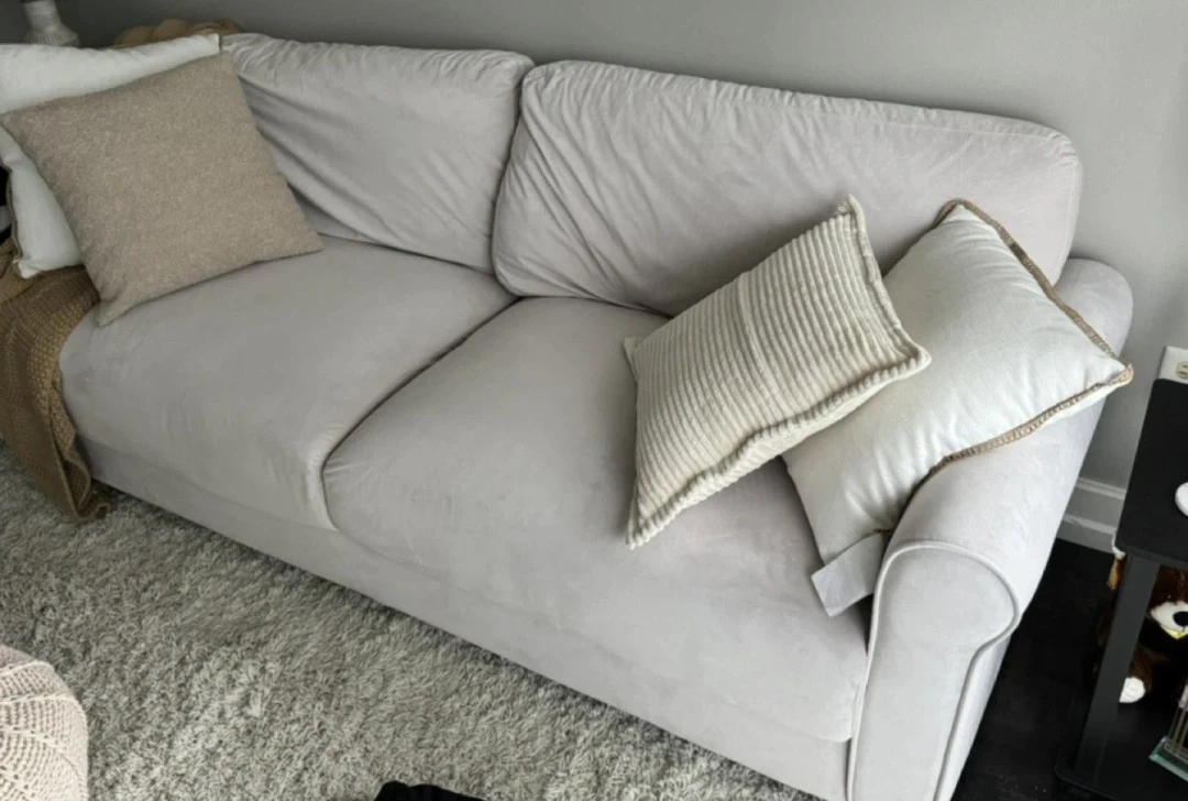 Wayfair Suede Beige Couch - photo 2
