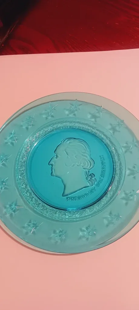 President Washington Blue Glass Decorative Plate thumbnail