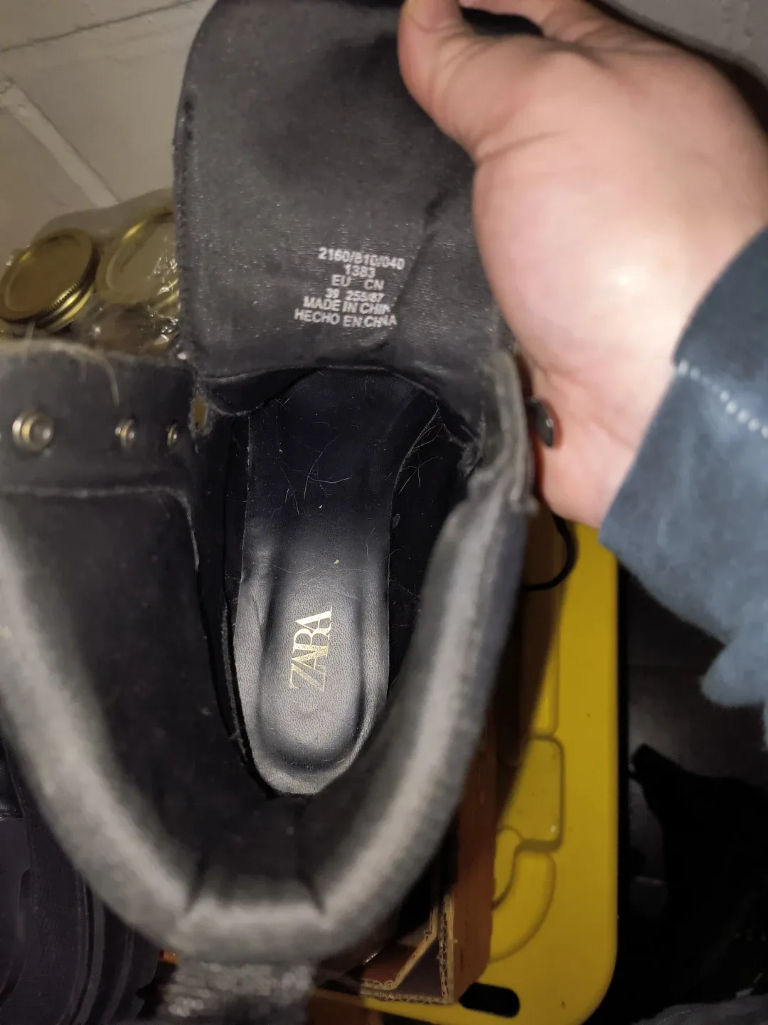 Zara Black Lace-Up Boots - Size 39 image indicator(3)