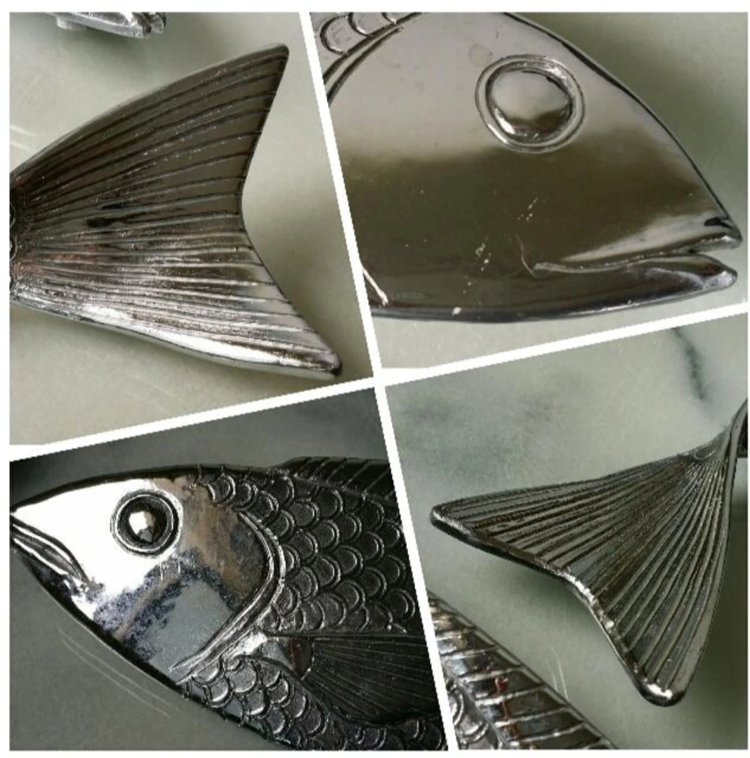 Chrome Fish-Shaped Door Handles - 37cm Length - photo 3