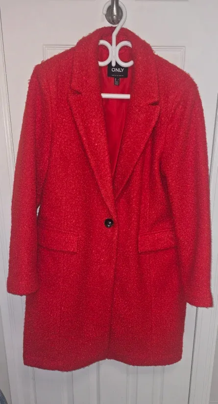 ONLY Red Textured Coat