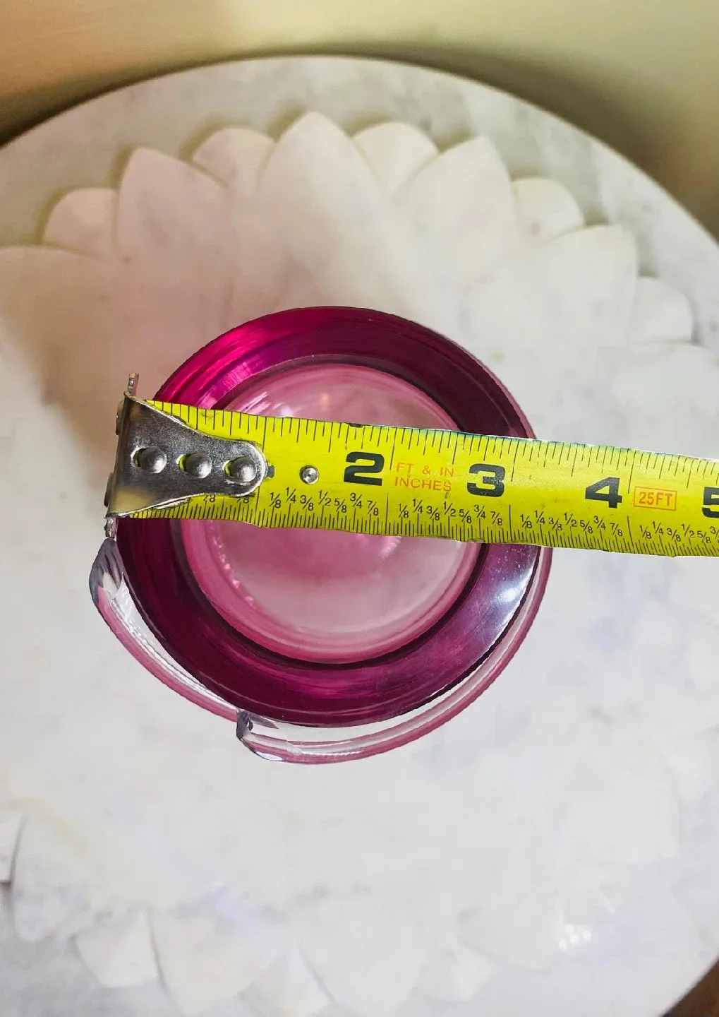 Pink Glass Vase with Clear Swirl Design image indicator(6)