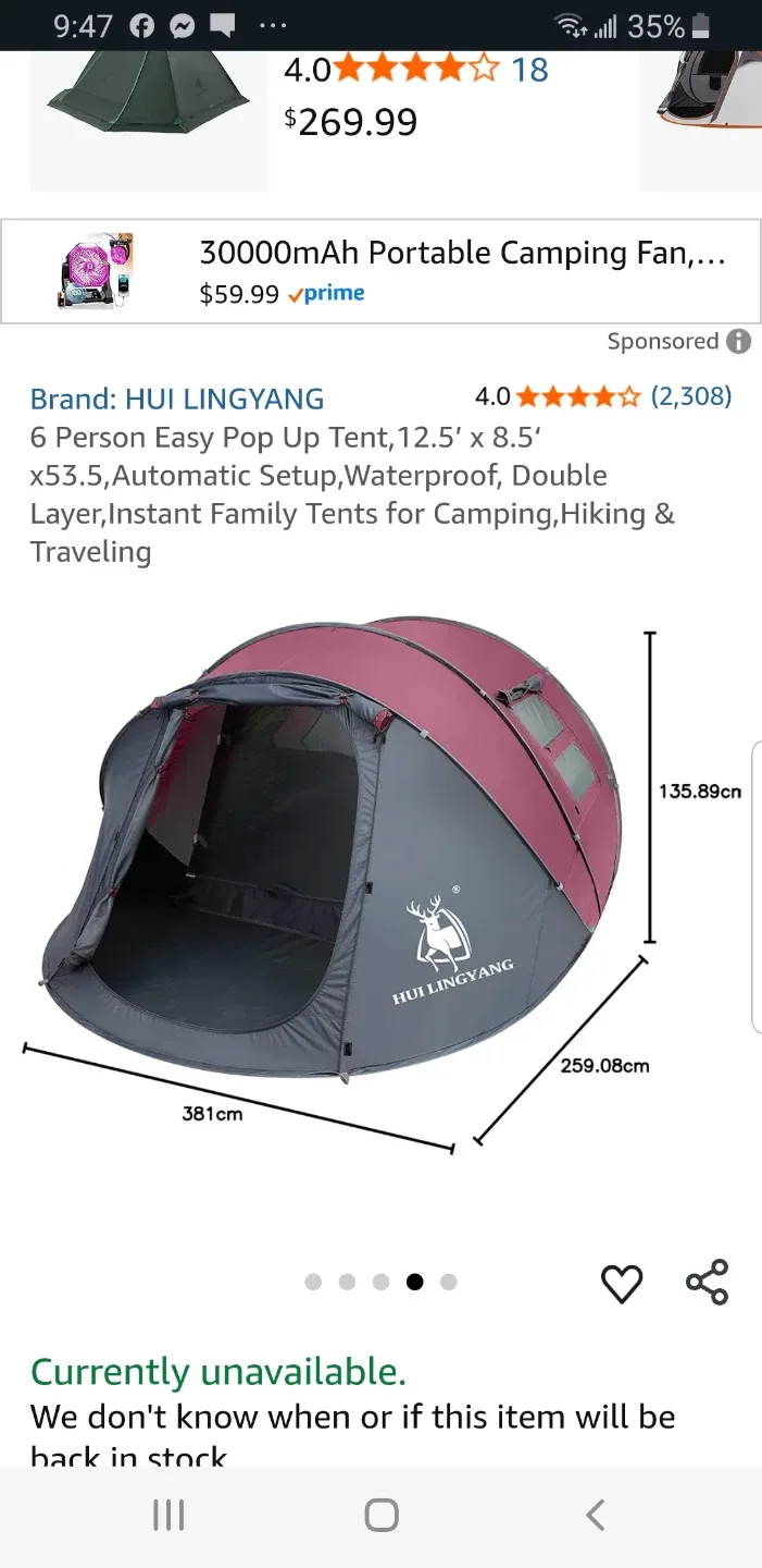 Hui lingyang 6 person pop up tent  brand new image indicator(6)