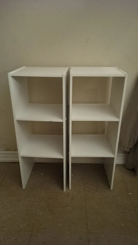 White Shelving Units - Set of Two
