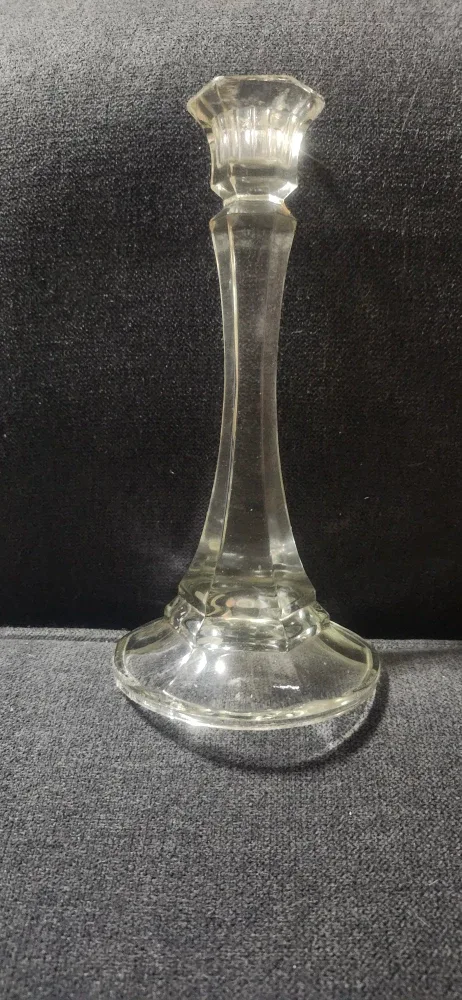 Clear Glass Candlestick Holder