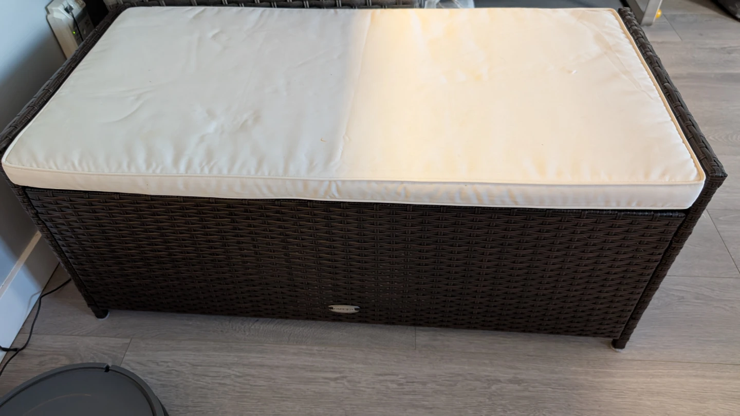 Patiojoy Brown Wicker Storage Bench #cleanout