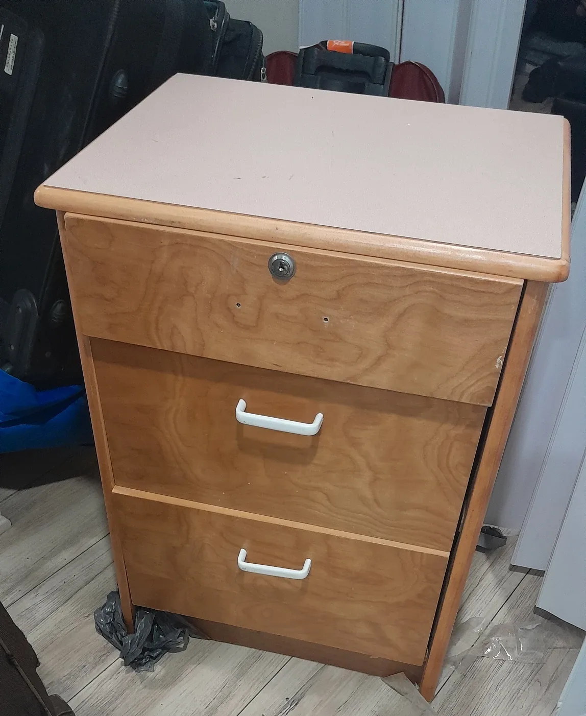 Wooden 3-Drawer Filing Cabinet